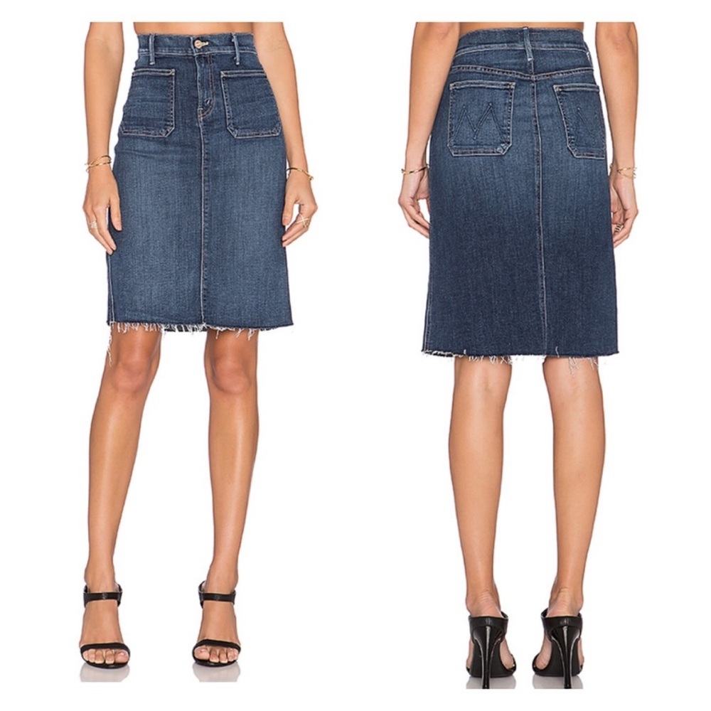 MOTHER Denim HW Patchie Skirt